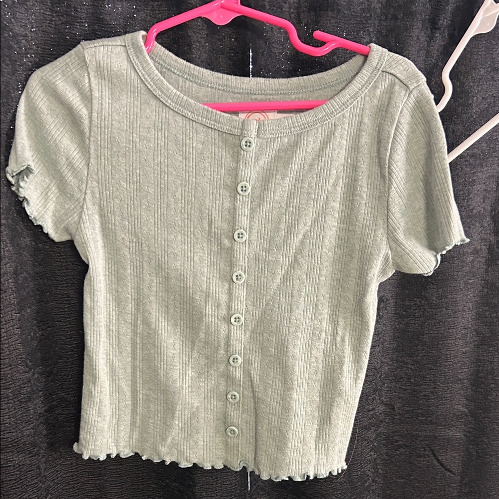 Cute faux button up shirt